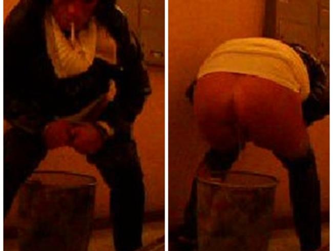 Angesoffen im Hausflur Eimer bepisst ;)