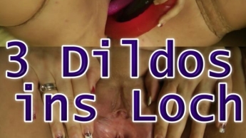 Eins, zwei, drei geile Dildos für mein Fickloch