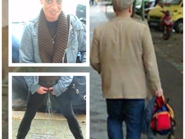 Erwischt! Pissen vor Autohaus