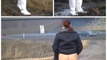 Gummi Stiefel im Schlamm