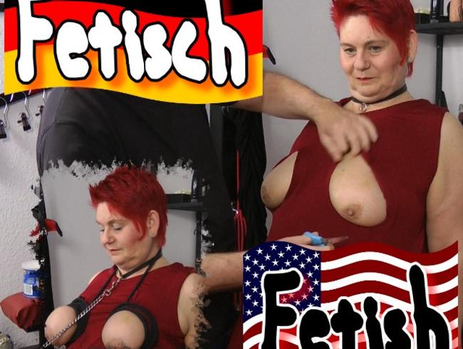 Kleid zerschnitten – Titten abgebunden