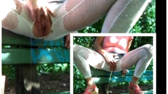 Rote Heels und weisse Netzleggins