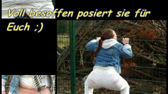 Voll ********!Cellulite Kiste pisst geil von vorne ;)