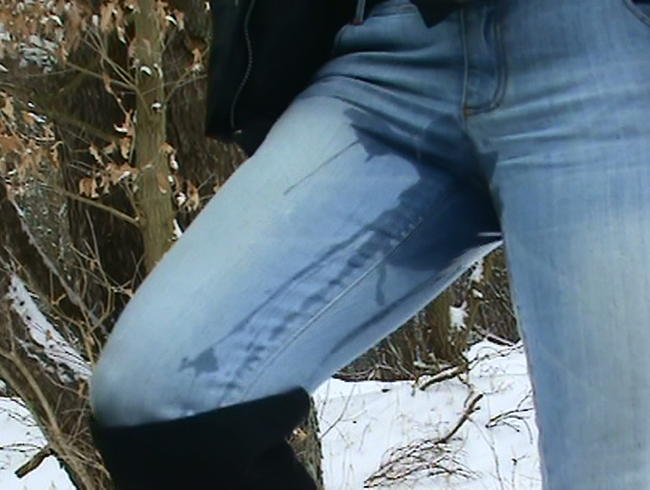 nasse jeans,schnee und gummistiefel