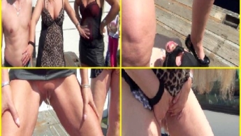 Anita und Rosella bepissen Sklaven öffentlich!