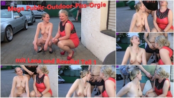Mega Public-Outdoor-Piss-Orgie mit Lana und Rosella! Teil 1