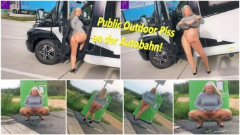 Public Outdoor Piss an der Autobahn!