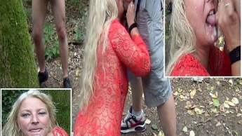 Public Schnellspritzer! Nach 40 Sekunden ins Maul gespritzt!