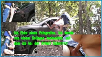 Ich ficke einen Fotografen. Ich werde von einem Kollegen beobachtet, mit dem ich bei der Arbeit fick